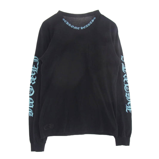 CHROME HEARTS クロムハーツ（原本無） Neck Logo L/S Tee ネックロゴ アームプリント ロングスリーブ カットソー 長袖 ブラック系 M【中古】