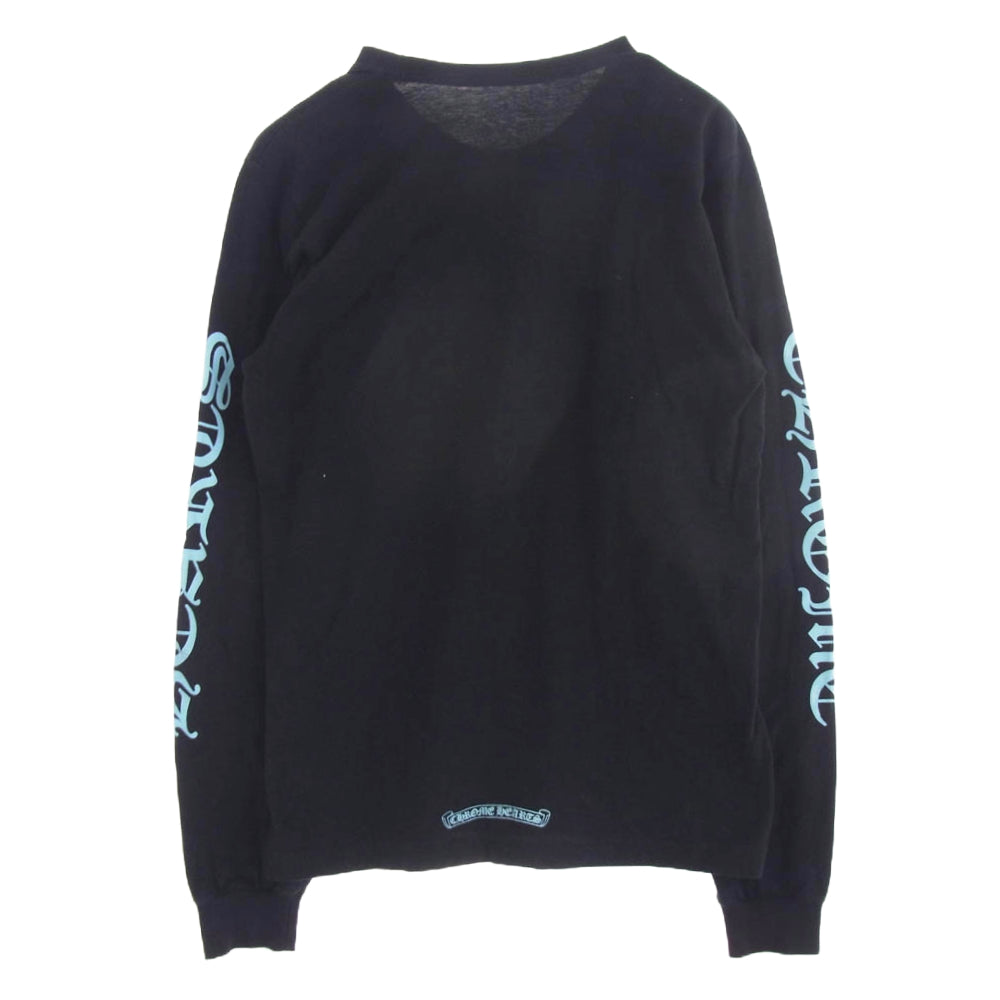 CHROME HEARTS クロムハーツ（原本無） Neck Logo L/S Tee ネックロゴ アームプリント ロングスリーブ カットソー 長袖 ブラック系 M【中古】