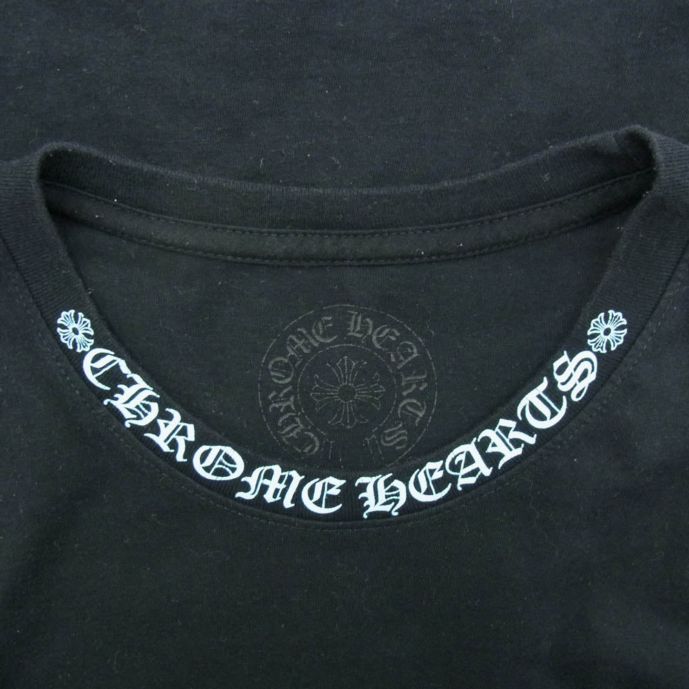 CHROME HEARTS クロムハーツ（原本無） Neck Logo L/S Tee ネックロゴ アームプリント ロングスリーブ カットソー 長袖 ブラック系 M【中古】
