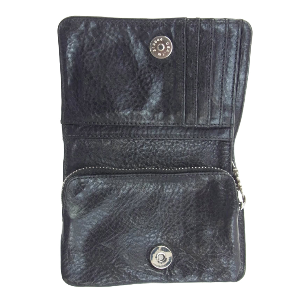 CHROME HEARTS クロムハーツ（原本有） JOEY ジョーイ レザーウォレット 2つ折り財布 ブラック系【中古】