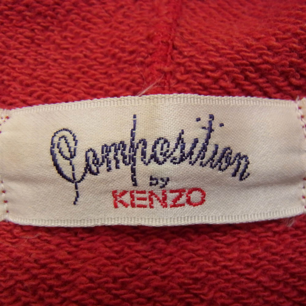 KENZO ケンゾー D-OS 1195 オールド 花柄 総柄 ジップアップ パーカー レッド系 38【中古】
