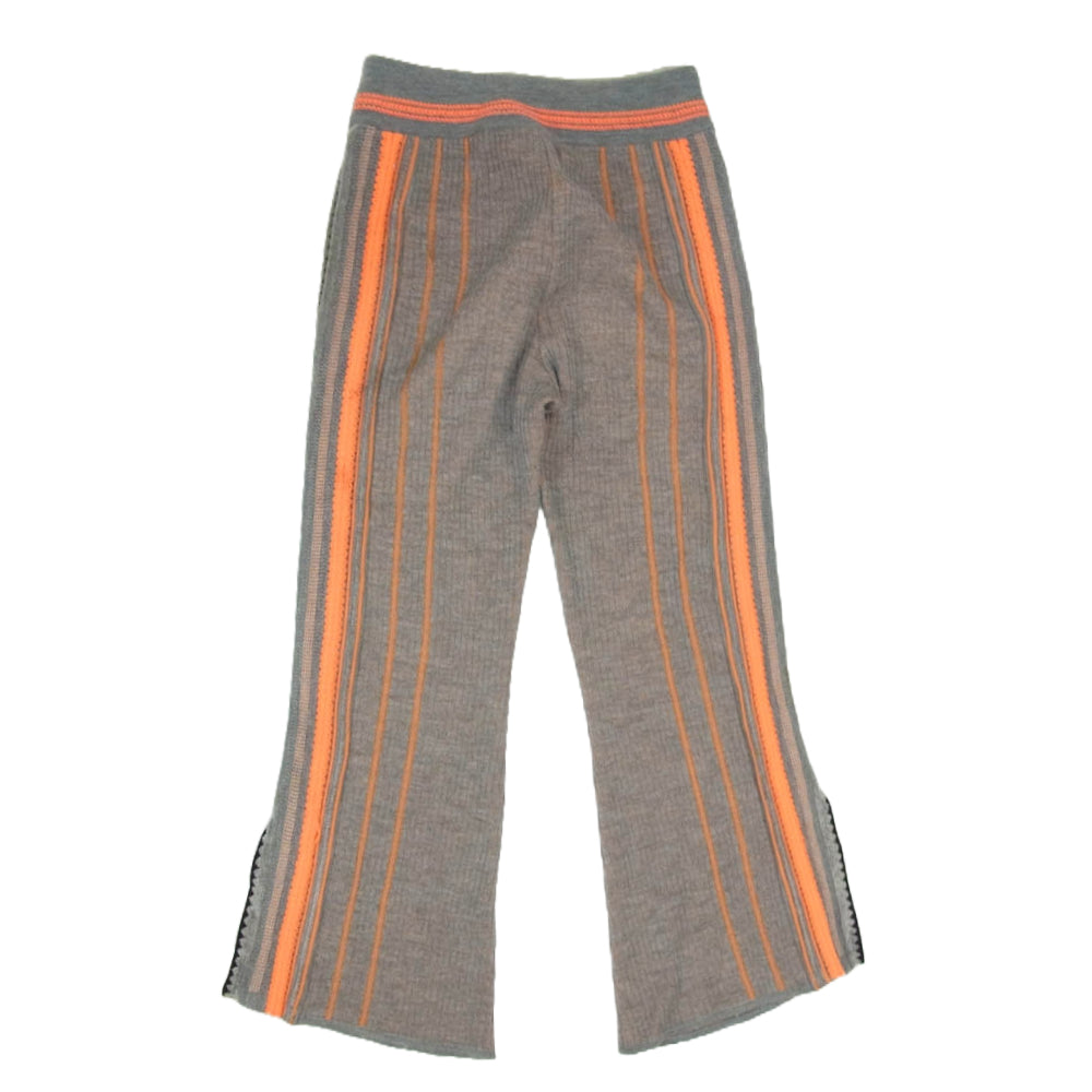 マメクロゴウチ MM19AW-KN028 イレギュラーストライプ ウールニットパンツ グレー系 2【中古】