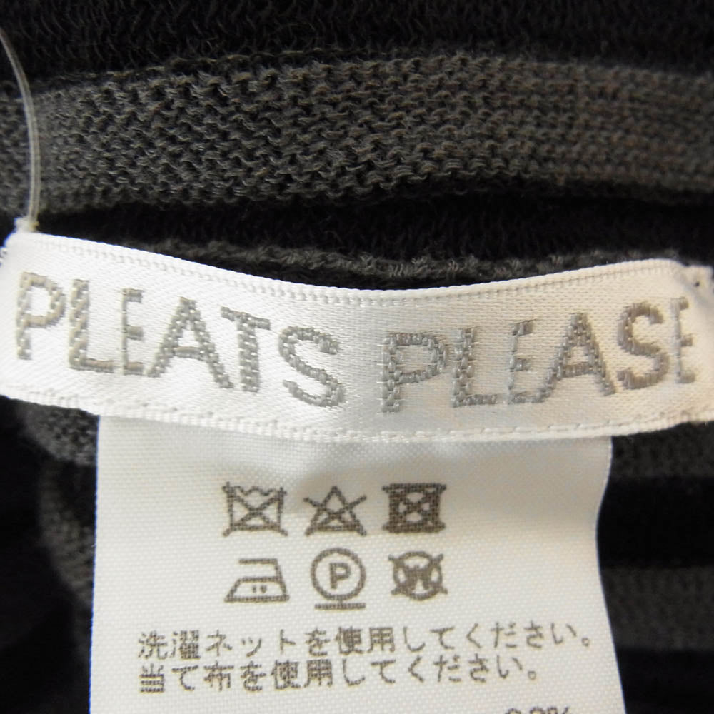 PLEATS PLEASE プリーツプリーズ イッセイミヤケ PP83-KK761 プリーツ加工 タートルネック リブ ニット ブラック系 3【中古】