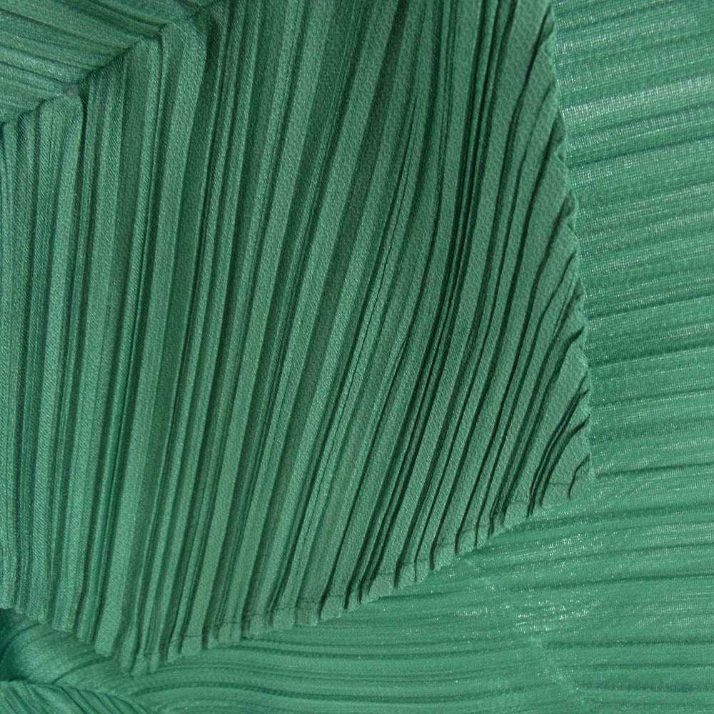 PLEATS PLEASE プリーツプリーズ イッセイミヤケ PP41JH464 プリーツ加工 CHILI PEPPERS DRESS 横プリーツ 変形 ロング ワンピース 半袖 グリーン系【中古】