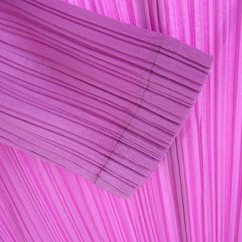 PLEATS PLEASE プリーツプリーズ イッセイミヤケ PP51JH116 プリーツ加工 MONTHLY COLORS スキッパー ハイネック ロング ワンピース 長袖 ピンク系【中古】