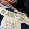 PLEATS PLEASE プリーツプリーズ イッセイミヤケ PP41JH725 プリーツ加工 LUCID PINK SALT フレンチスリーブ 総柄 ロング ワンピース ネイビー系 3【中古】