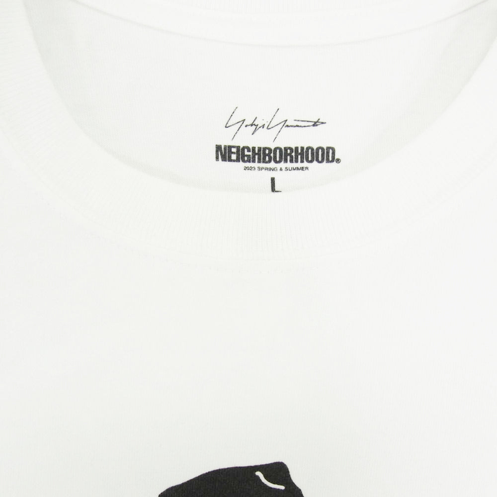 Yohji Yamamoto ヨウジヤマモト 23SS HZ-T62-287 × NEIGHBORHOOD ネイバーフッド スカルロゴプリント Ｔシャツ 半袖 カットソー ホワイト系 L【中古】