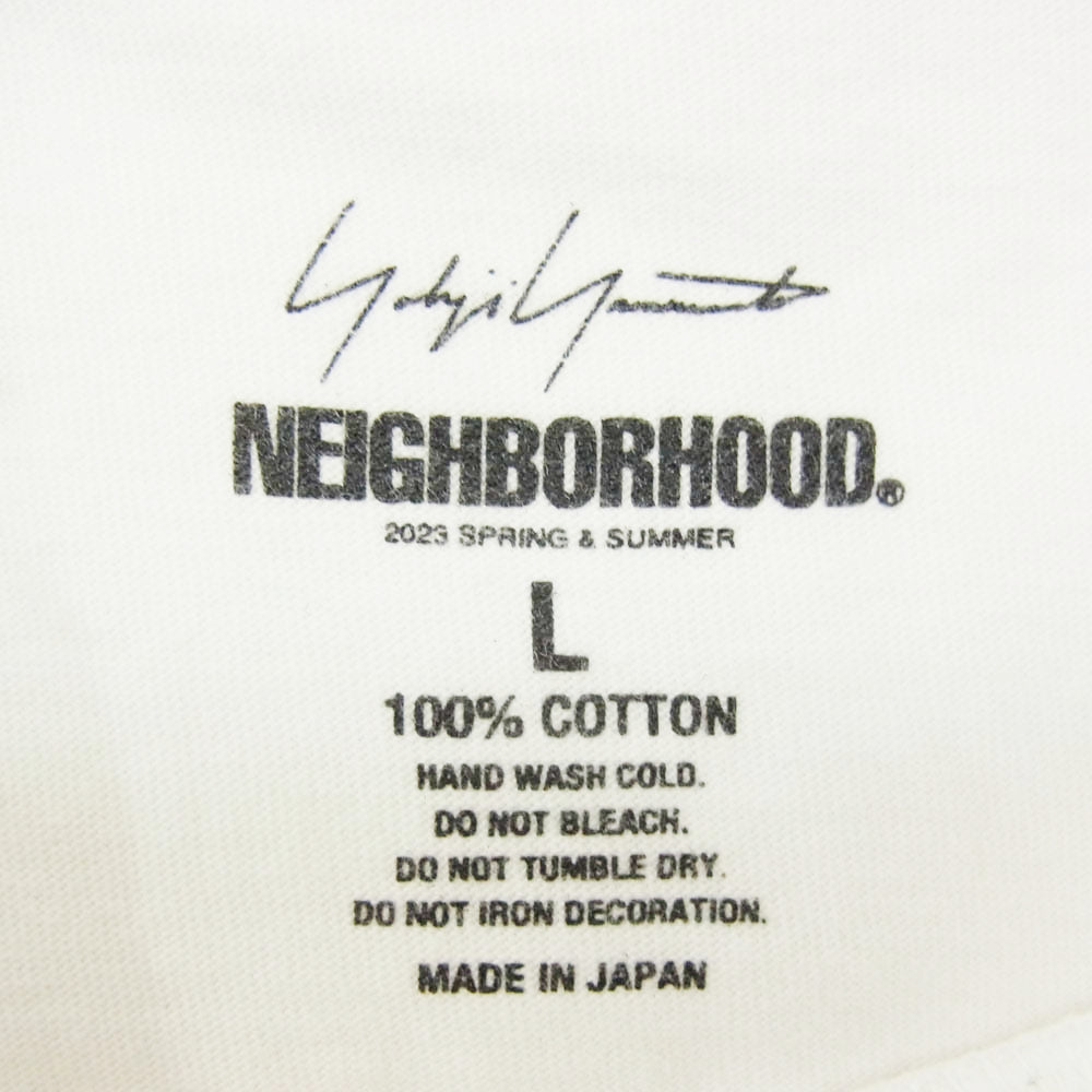 Yohji Yamamoto ヨウジヤマモト 23SS HZ-T62-287 × NEIGHBORHOOD ネイバーフッド スカルロゴプリント Ｔシャツ 半袖 カットソー ホワイト系 L【中古】