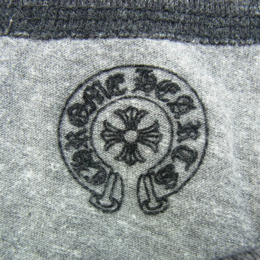 CHROME HEARTS クロムハーツ（原本無） AMERICAN FLAG アメリカンフラッグ ヘンリーネック ラグランスリーブ カットソー Tシャツ グレー系 ダークグレー系 S【中古】