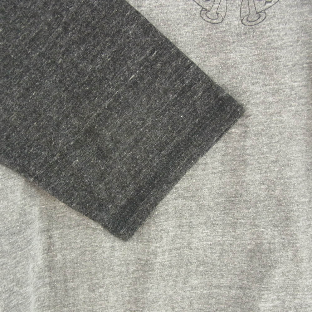 CHROME HEARTS クロムハーツ（原本無） AMERICAN FLAG アメリカンフラッグ ヘンリーネック ラグランスリーブ カットソー Tシャツ グレー系 ダークグレー系 S【中古】