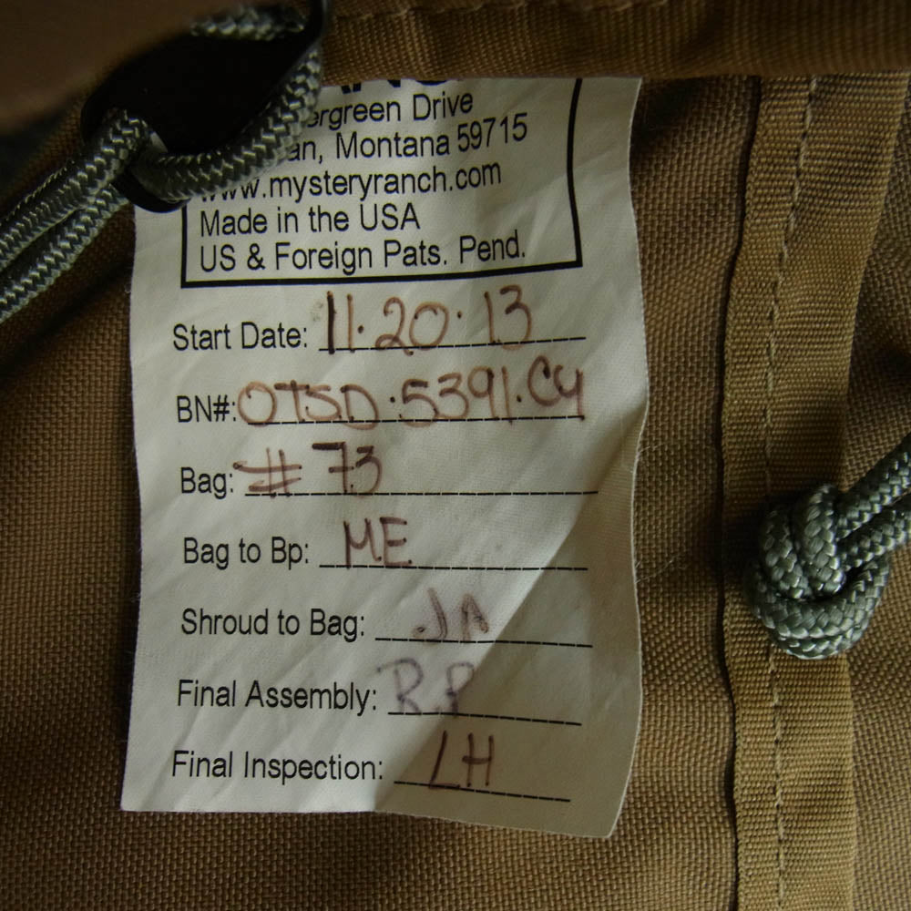 MYSTERY RANCH ミステリーランチ USA製 OUTSIDER アウトサイダー メッセンジャー ショルダーバッグ コヨーテ ライトブラウン系【中古】