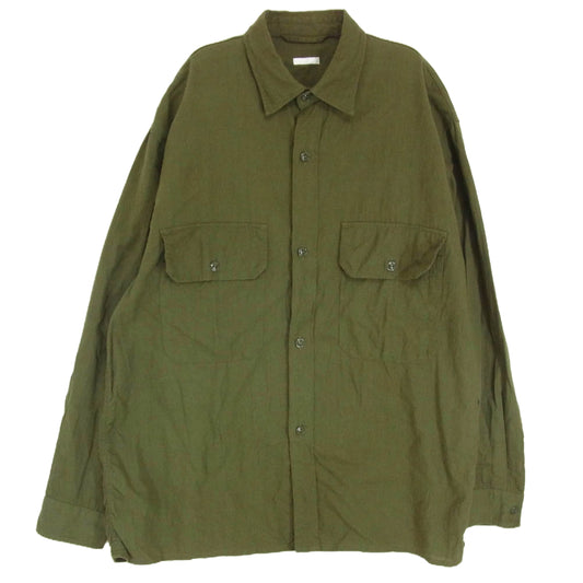 COMOLI コモリ 21SS T01-02011 ベタシャン CPO ロングスリーブ シャツ 長袖 カーキ系 3【中古】