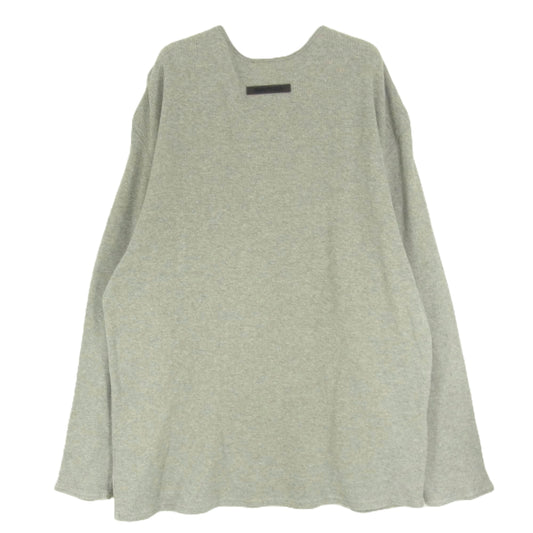 FEAR OF GOD フィアオブゴッド ESSENTIALS エッセンシャルズ THERMAL HENLEY サーマル ヘンリーネック ロングスリーブ カットソー グレー系 L【中古】