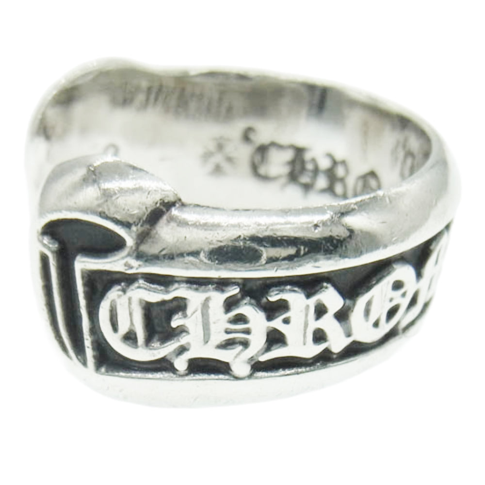 CHROME HEARTS クロムハーツ（原本無） SM SCROLL LABEL  スモール スクロールラベル リング シルバー系 約16号【中古】