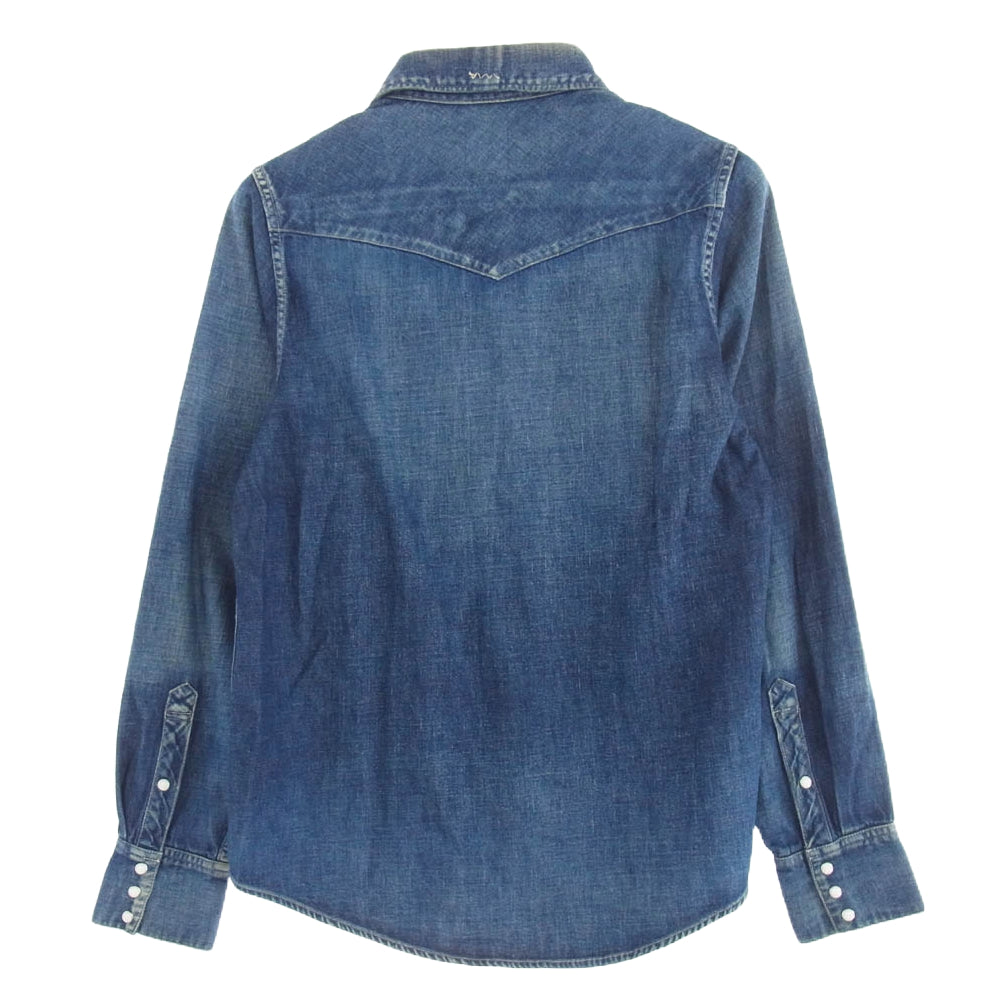 VISVIM ビズビム 19SS 0119105007001 SOCIAL SCULPTURE DAMAGED SHIRT ソーシャル スカルプチャー ダメージ 長袖 シャツ インディゴブルー系 1【中古】