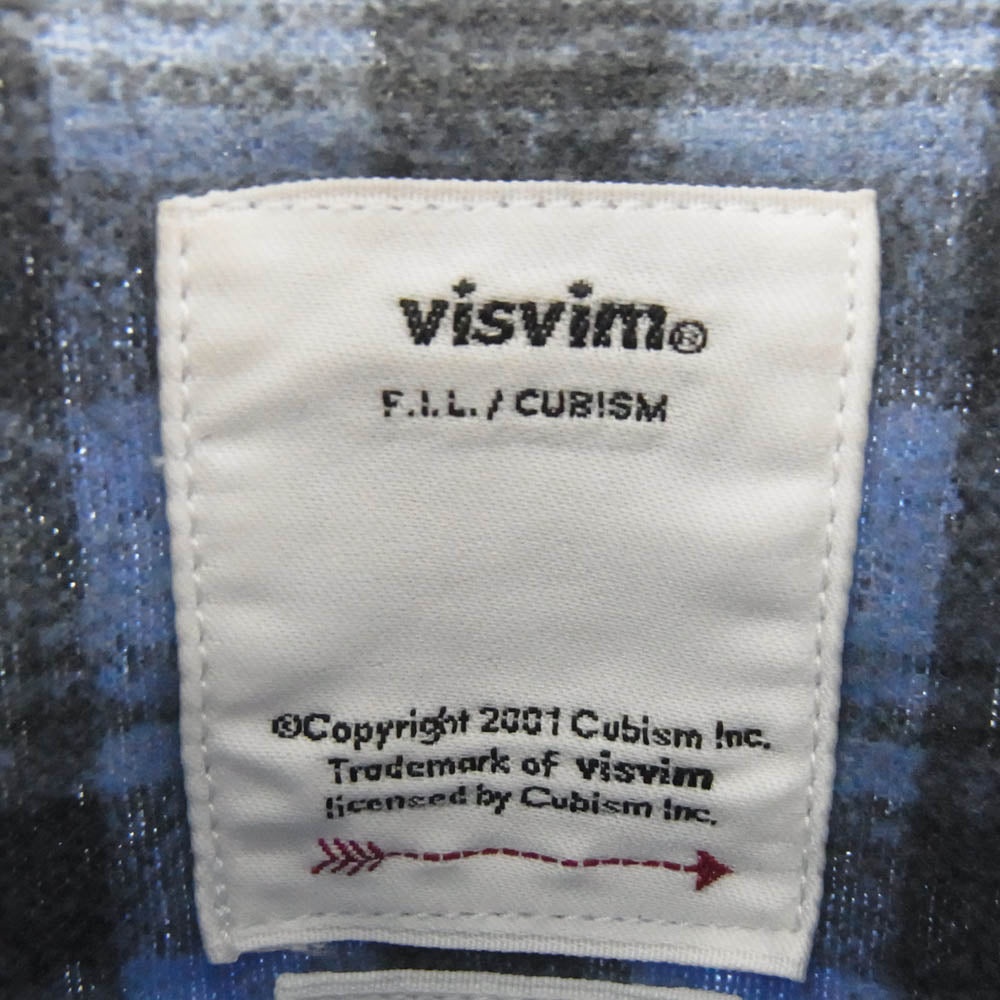 VISVIM ビズビム 0122205011015 PIONEER KHADI L/S CHECK SHIRT BLUE パイオニア カディ チェック シャツ ブルー ブルー系 1【中古】