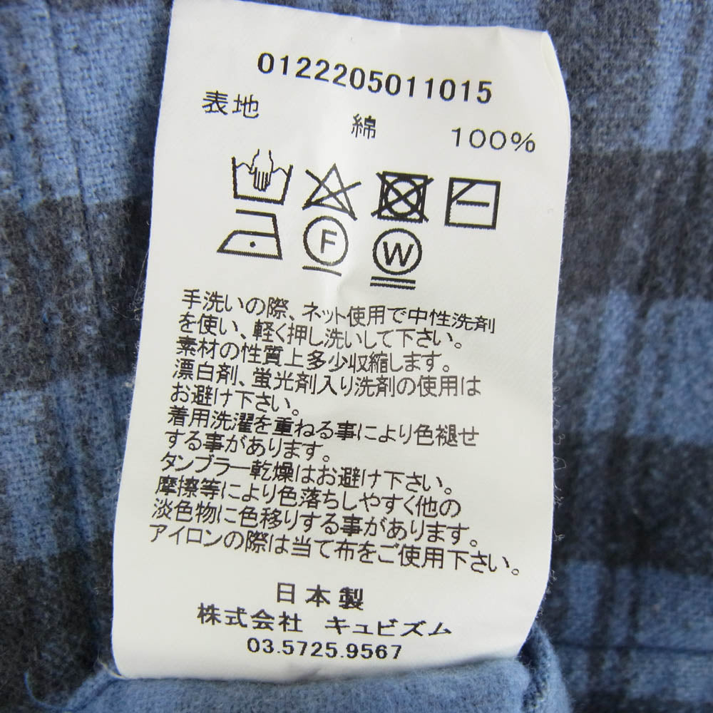 VISVIM ビズビム 0122205011015 PIONEER KHADI L/S CHECK SHIRT BLUE パイオニア カディ チェック シャツ ブルー ブルー系 1【中古】