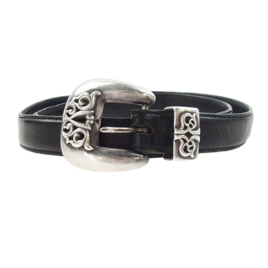 CHROME HEARTS クロムハーツ（原本無） 1.0 CLASSIC 3PC クラシック 3ピース レザー ベルト ブラック系 シルバー系 32【中古】