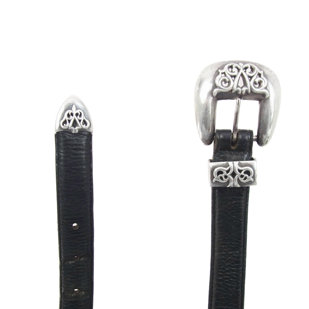 CHROME HEARTS クロムハーツ（原本無） 1.0 CLASSIC 3PC クラシック 3ピース レザー ベルト ブラック系 シルバー系 32【中古】