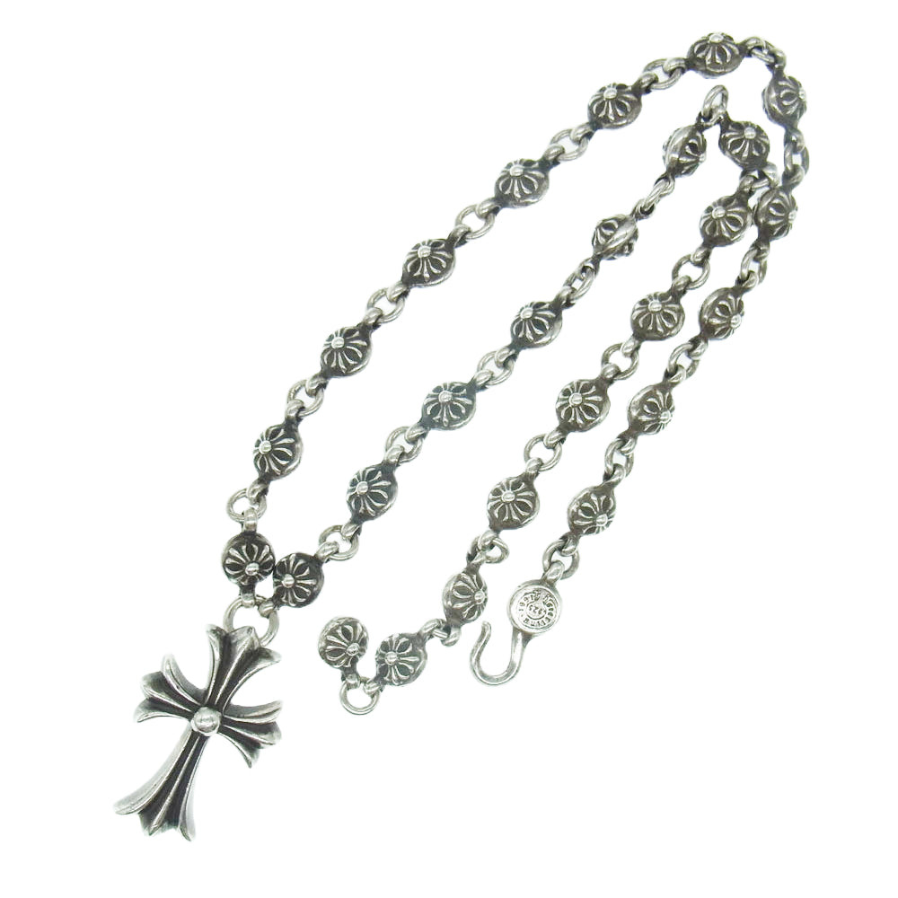 CHROME HEARTS クロムハーツ（原本無） 22inch #1 CRSBL CHN SML CH SCRS クロスボールチェーン スモールCHクロス ネックレス 22インチ シルバー系【中古】