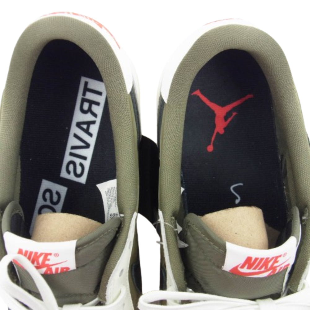 NIKE ナイキ DM7866-200 × Travis Scott フェイクバスターズ鑑定済 Air Jordan 1 Low OG SP トラヴィススコット エアジョーダン1 ロー スニーカー カーキ系 30.5cm【新古品】【未使用】【中古】