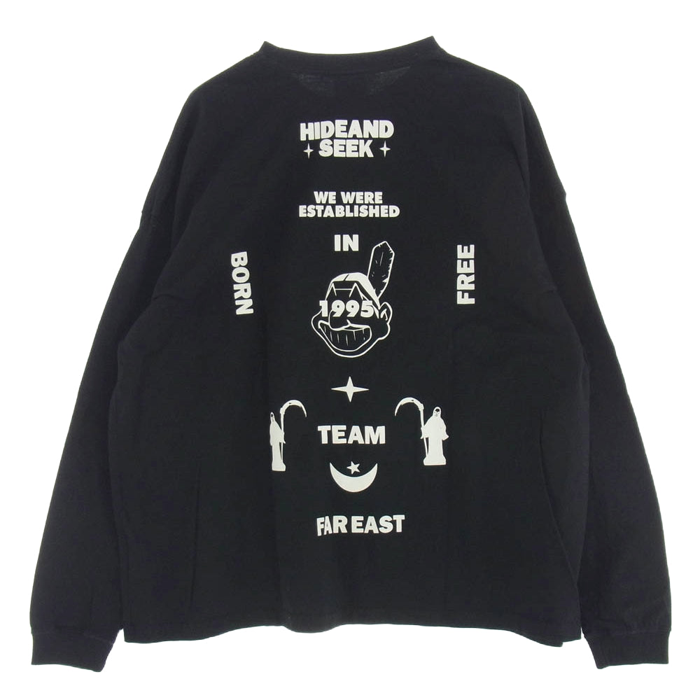 ハイドアンドシーク 24SS HT-030724 HS Indian L/S Tee ロングスリーブ Tシャツ ブラック系 XL【中古】