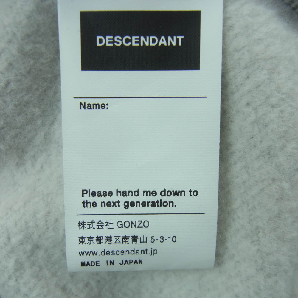 DESCENDANT ディセンダント 242ATDS-HPM02S SPYHOP HOODY バックプリント スウェット プルオーバー パーカー グレー系 3【中古】