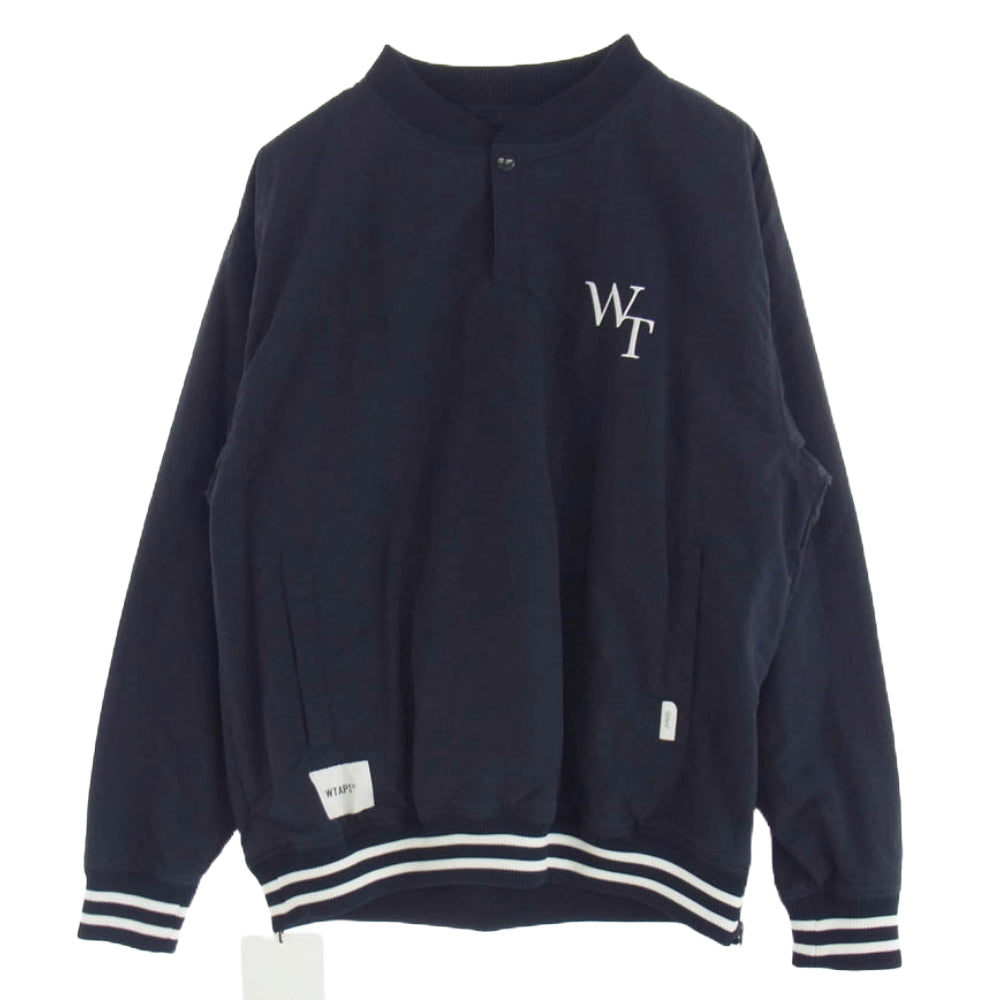 WTAPS ダブルタップス 23SS 231BRDT-JKM02 PITCH JACKET NYLON TUSSAH LEAGUE ナイロン タッサー プルオーバー ピッチ ジャケット ネイビー系 3【中古】