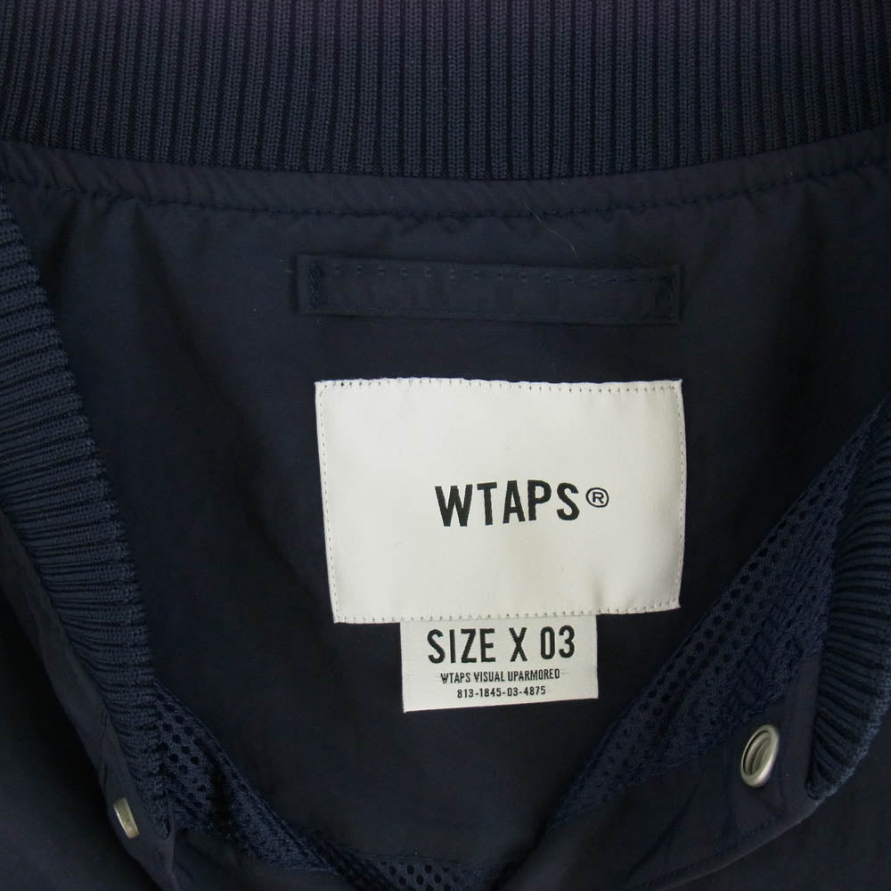 WTAPS ダブルタップス 23SS 231BRDT-JKM02 PITCH JACKET NYLON TUSSAH LEAGUE ナイロン タッサー プルオーバー ピッチ ジャケット ネイビー系 3【中古】