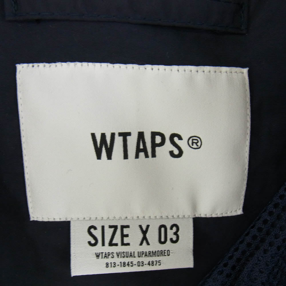 WTAPS ダブルタップス 23SS 231BRDT-JKM02 PITCH JACKET NYLON TUSSAH LEAGUE ナイロン タッサー プルオーバー ピッチ ジャケット ネイビー系 3【中古】