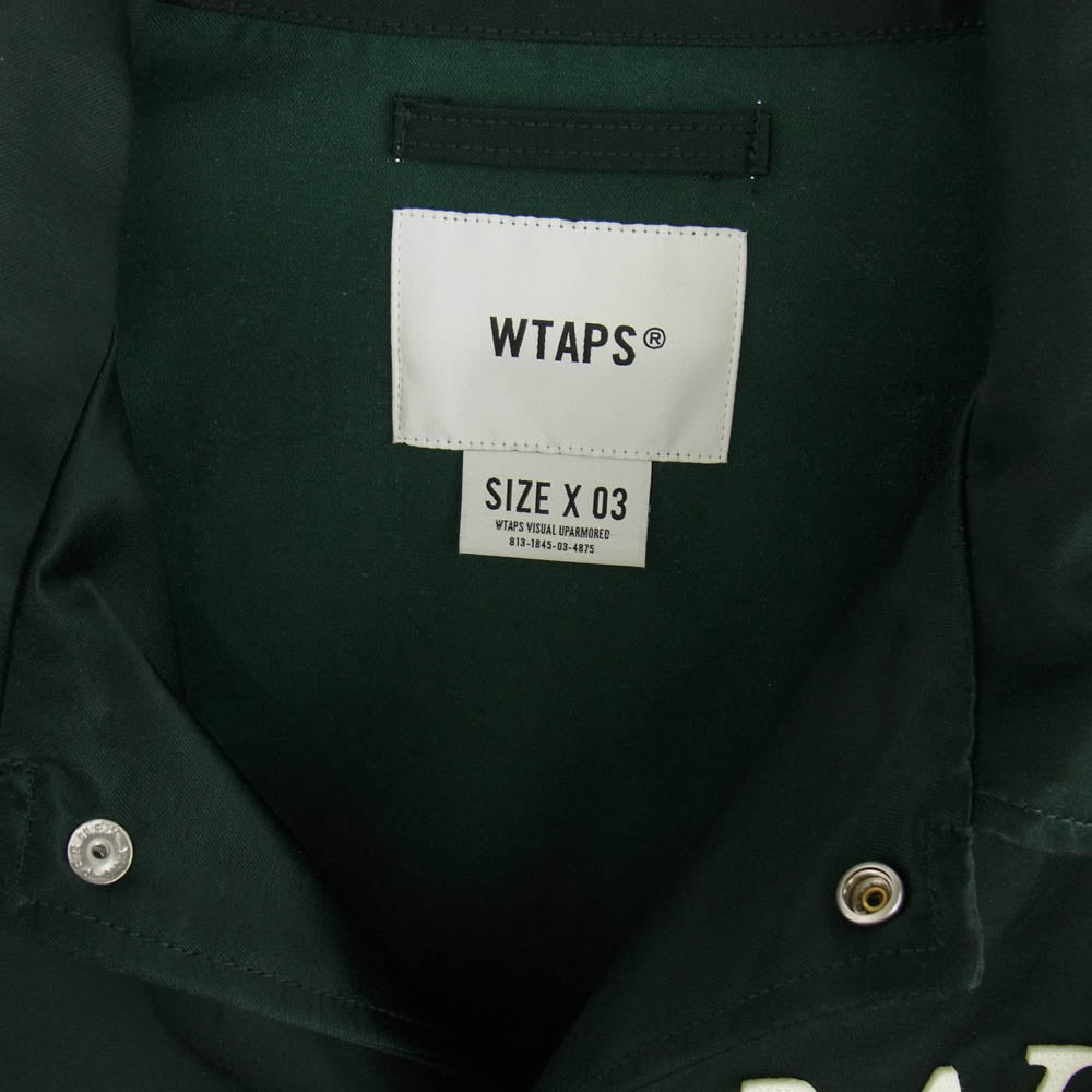 WTAPS ダブルタップス 24SS 241TQDT-JKM02 Chief Jacket CTRY Satin League Green サテン リーグ グリーン チーフ ジャケット グリーン系 03【中古】