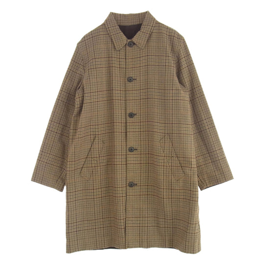 ローレン ラルフ ローレン チェック柄 リバーシブル コート ブラウン系 L【中古】