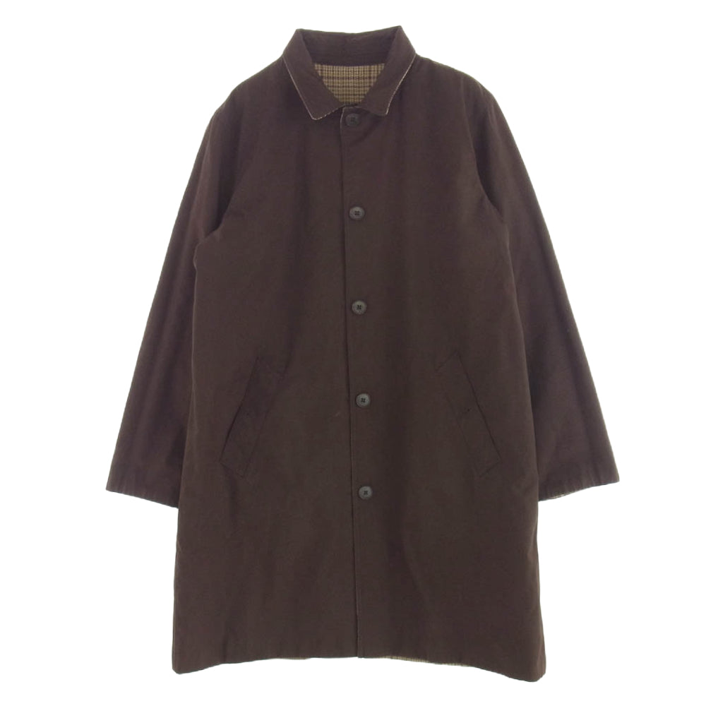 ローレン ラルフ ローレン チェック柄 リバーシブル コート ブラウン系 L【中古】