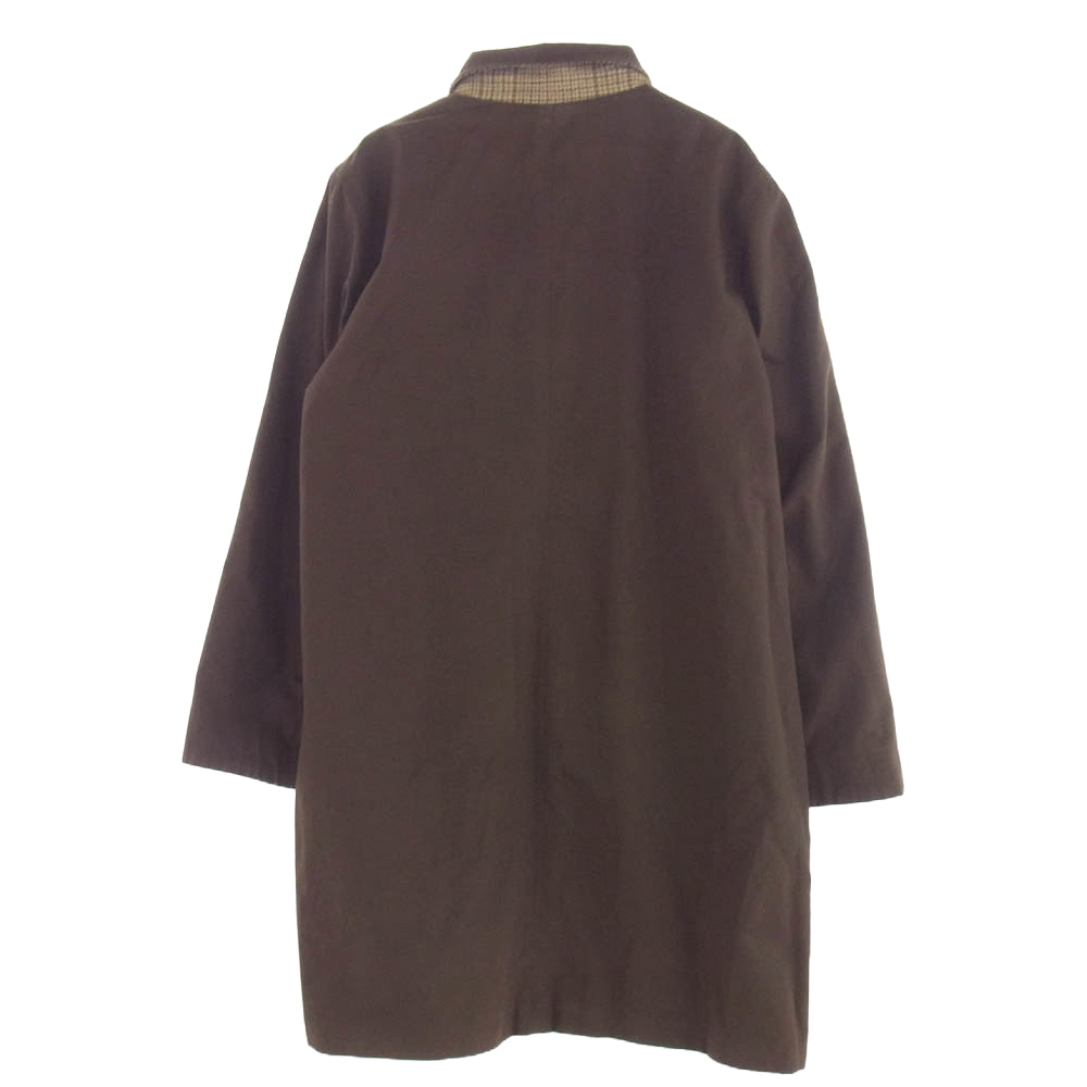 ローレン ラルフ ローレン チェック柄 リバーシブル コート ブラウン系 L【中古】