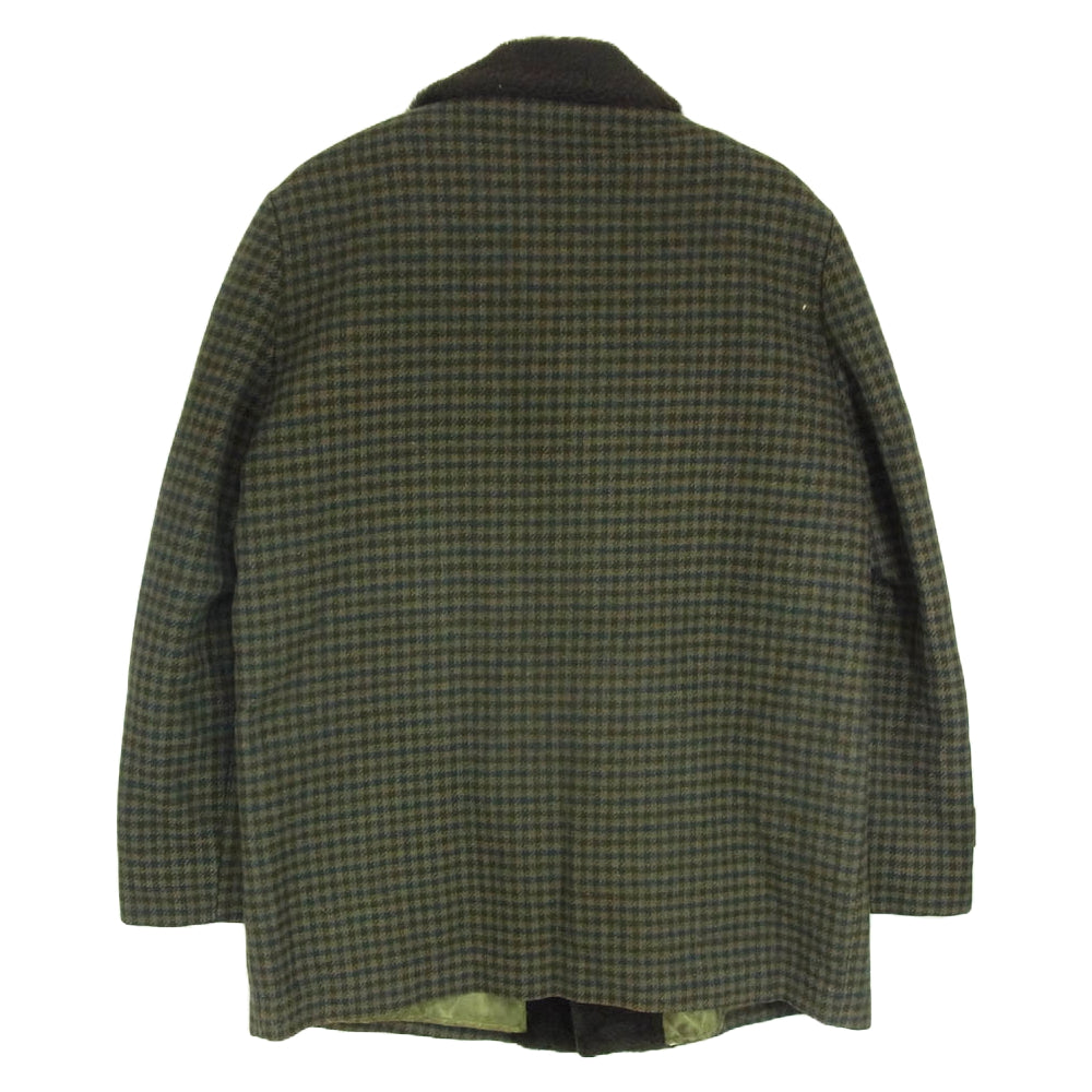 PENDLETON ペンドルトン 70's ボア襟 ウール チェックコート くるみボタン カーキ系 サイズ表記無【中古】