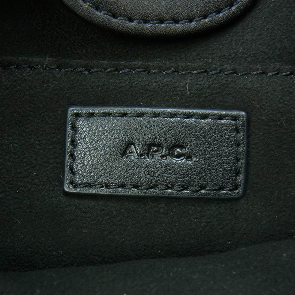 A.P.C. アーペーセー NT 0261 SHOPPING SHOULDER NINO 2WAY フェイクレザー ショルダーバッグ ハンドバッグ ブラック系【中古】