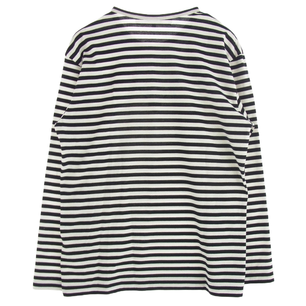 PLAY COMME des GARCONS プレイコムデギャルソン AZ-T164 ワッペン ボーダー Tシャツ カットソー 長袖 ホワイト系 ブラック系 XL【中古】