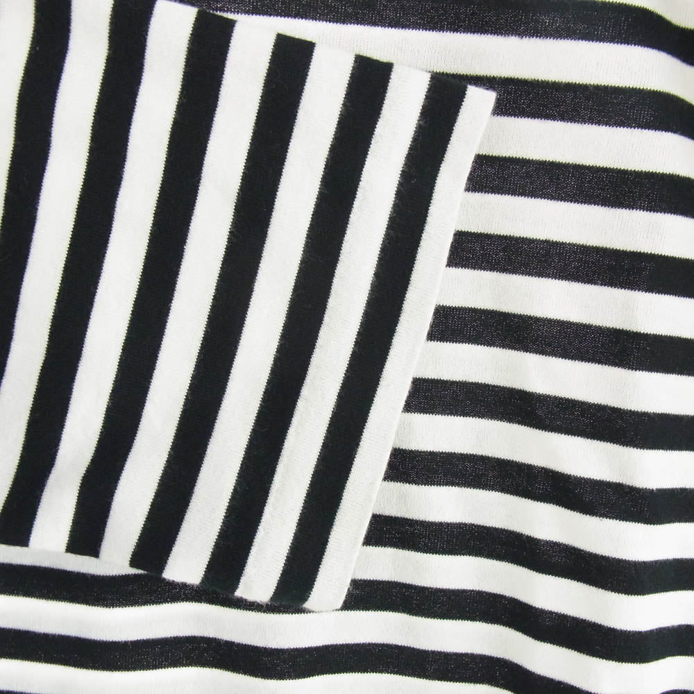 PLAY COMME des GARCONS プレイコムデギャルソン AZ-T164 ワッペン ボーダー Tシャツ カットソー 長袖 ホワイト系 ブラック系 XL【中古】