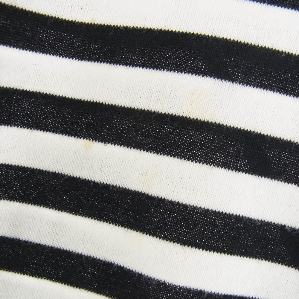 PLAY COMME des GARCONS プレイコムデギャルソン AZ-T164 ワッペン ボーダー Tシャツ カットソー 長袖 ホワイト系 ブラック系 XL【中古】