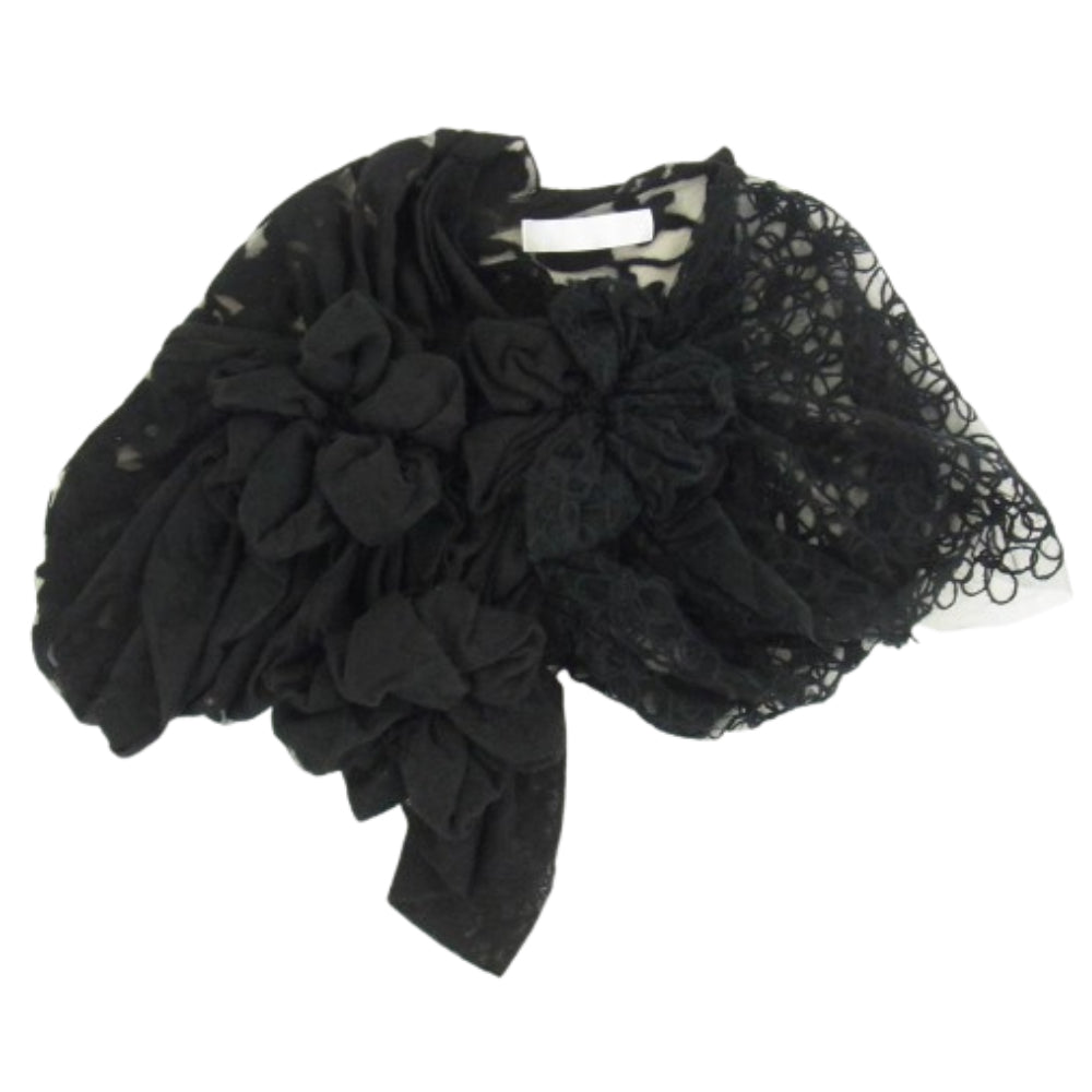 tao COMME des GARCONS タオ コムデギャルソン 24AW TN-B014 フラワー レース 刺繍 変形 チュール ベスト トップス ブラック系【中古】