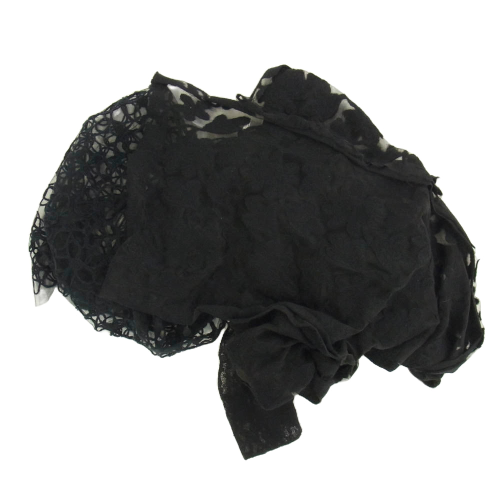 tao COMME des GARCONS タオ コムデギャルソン 24AW TN-B014 フラワー レース 刺繍 変形 チュール ベスト トップス ブラック系【中古】