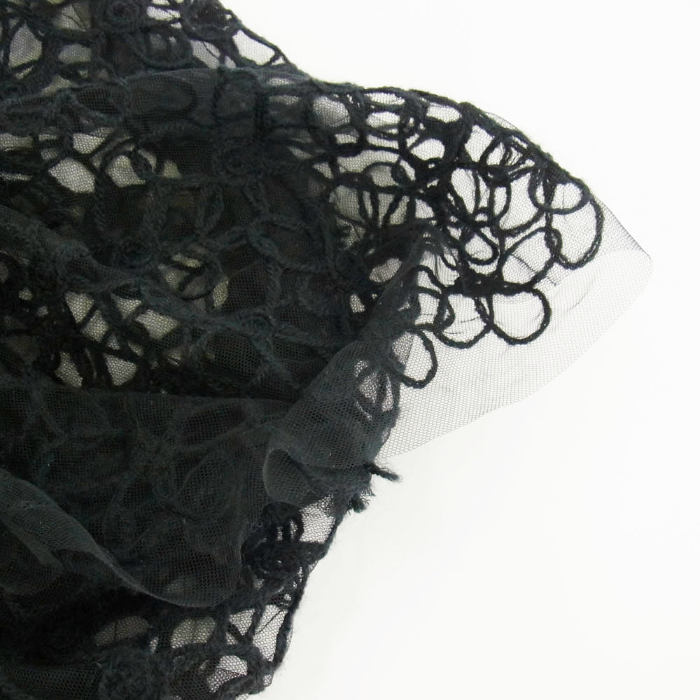 tao COMME des GARCONS タオ コムデギャルソン 24AW TN-B014 フラワー レース 刺繍 変形 チュール ベスト トップス ブラック系【中古】