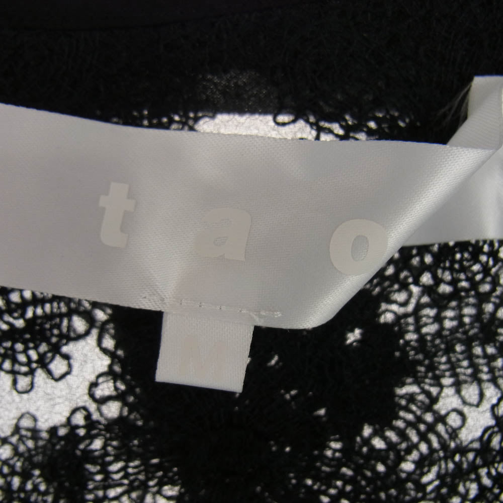 tao COMME des GARCONS タオ コムデギャルソン AD2024 TN-O007 フラワー刺繍 シアー ノースリーブ ワンピース ブラック系 M【中古】