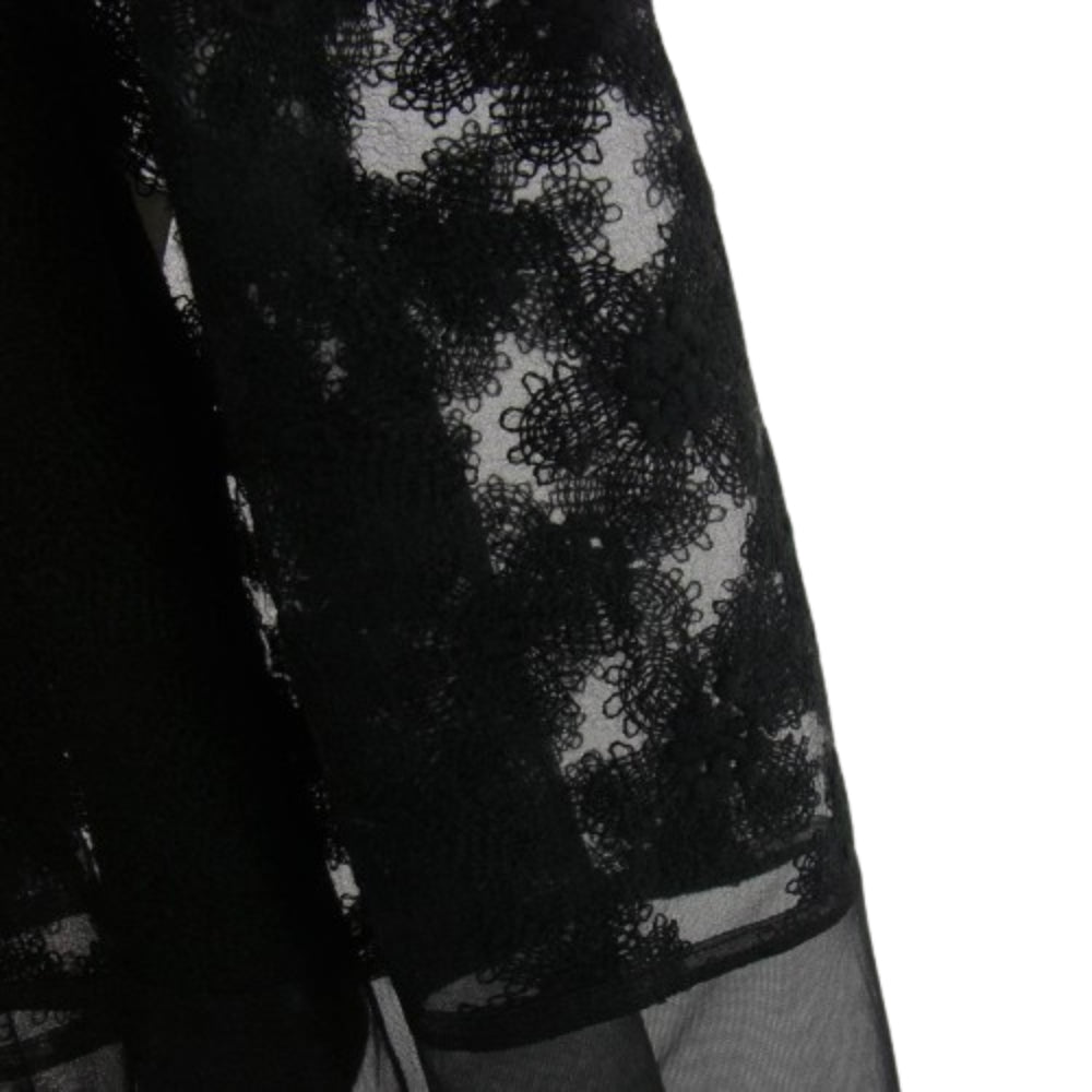 tao COMME des GARCONS タオ コムデギャルソン AD2024 TN-O007 フラワー刺繍 シアー ノースリーブ ワンピース ブラック系 M【中古】