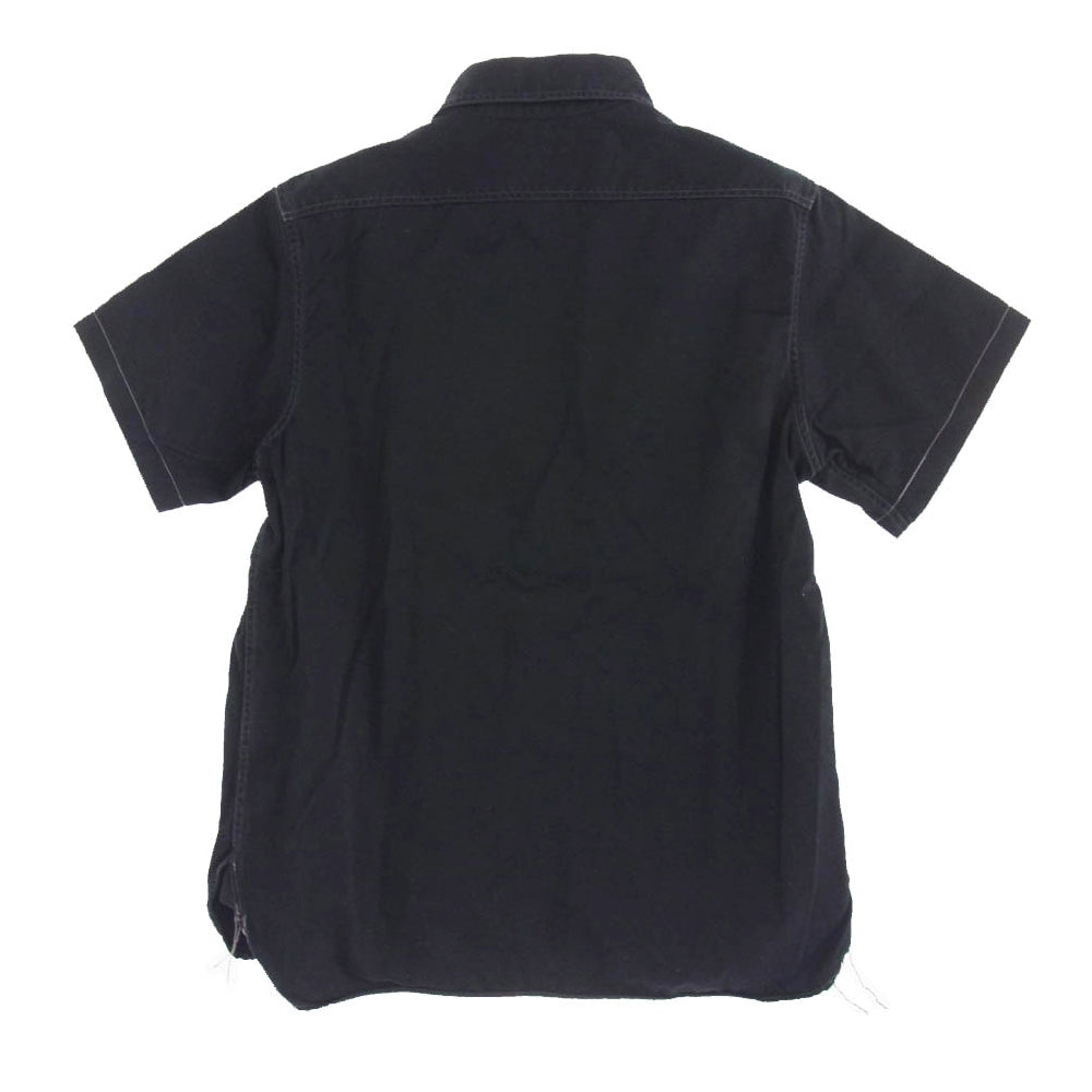 Buzz Rickson's バズリクソンズ BR26081 ヘリンボーン 半袖 ワーク シャツ ブラック系 14【中古】