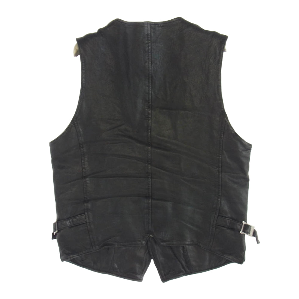 スカルフライト シープレザー ベスト ブラック系 S【中古】