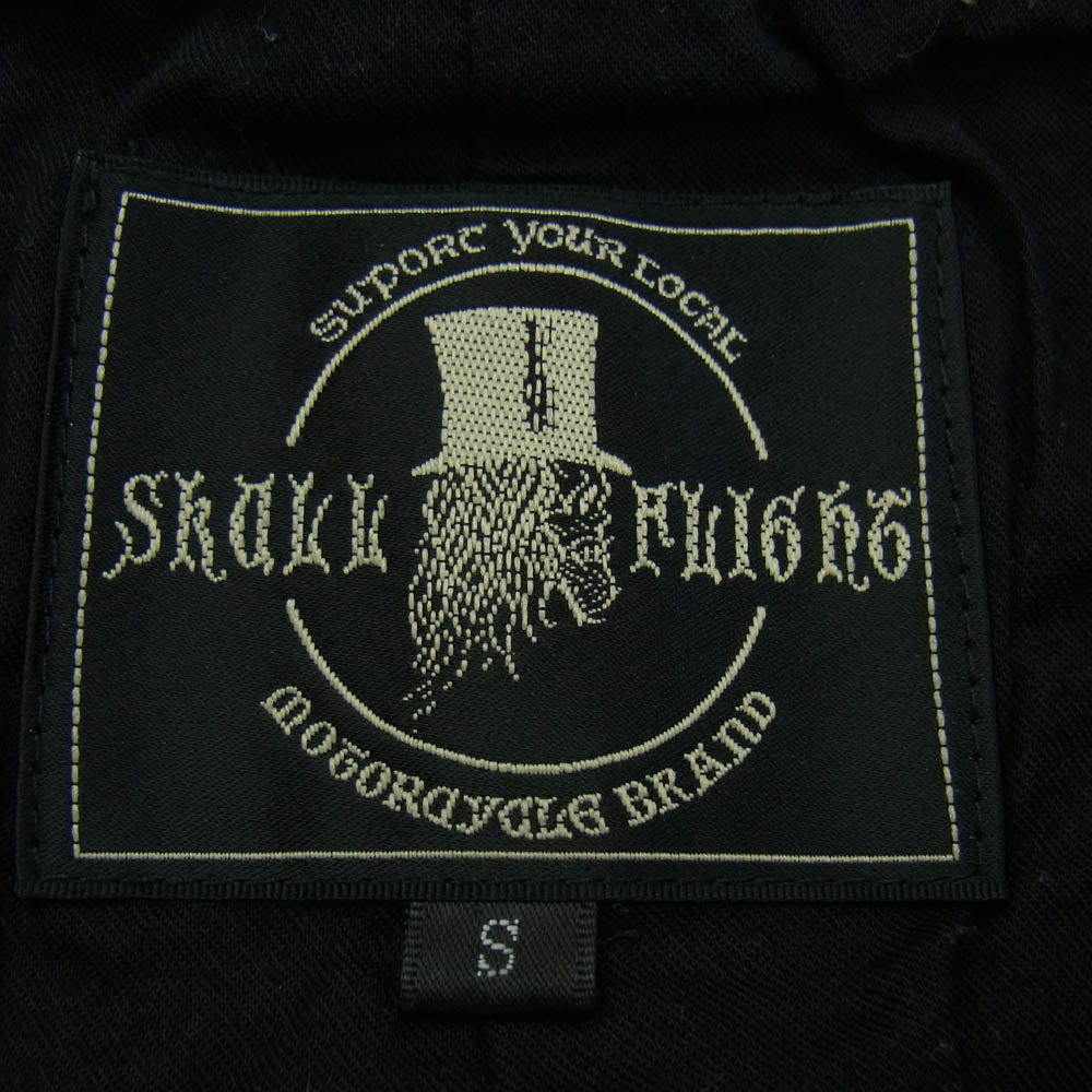 スカルフライト シープレザー ベスト ブラック系 S【中古】