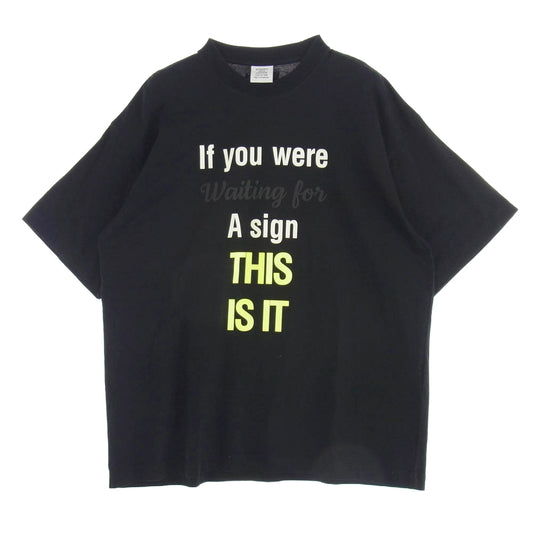 VETEMENTS ヴェトモン 21AW UA52TR540B スローガン プリント 半袖 Tシャツ ブラック系 XS【中古】