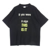 VETEMENTS ヴェトモン 21AW UA52TR540B スローガン プリント 半袖 Tシャツ ブラック系 XS【中古】
