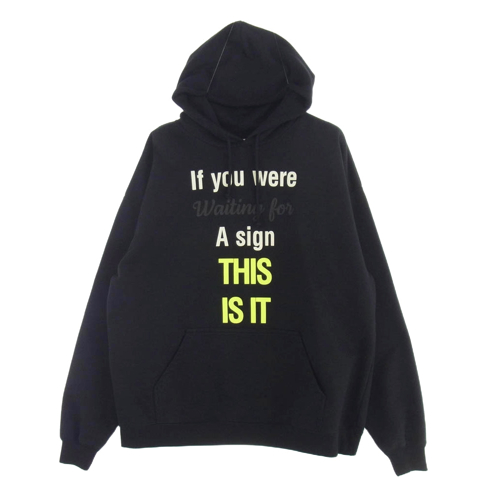 VETEMENTS ヴェトモン 21AW UA52TR800B LIMITED EDITION women printed black hoodie  リミテッドエディション ロゴ刺繍 プリント フーディ パーカー ブラック系 XS【中古】